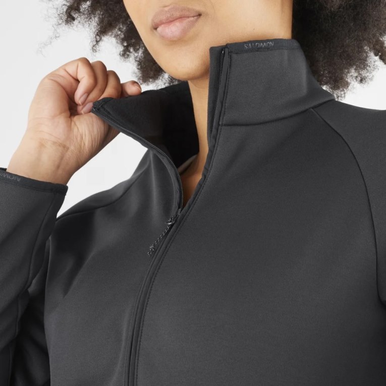 Black Salomon Essential Warm Half Zip Women's Jackets | IE AU8364